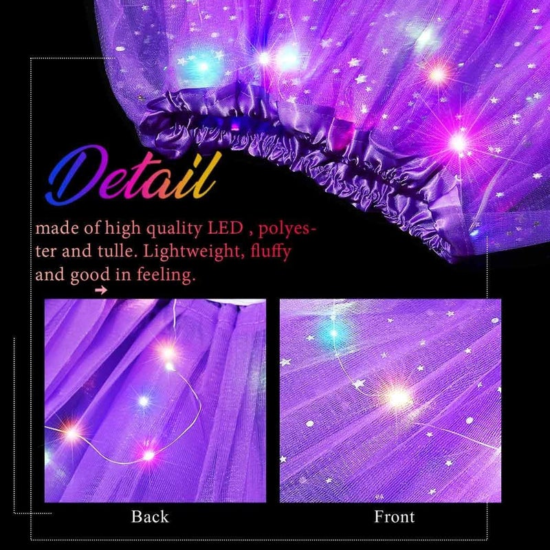 Nicute Light Up Tutu Led Layered Tulle Tutus Skirt for Women - Image 3